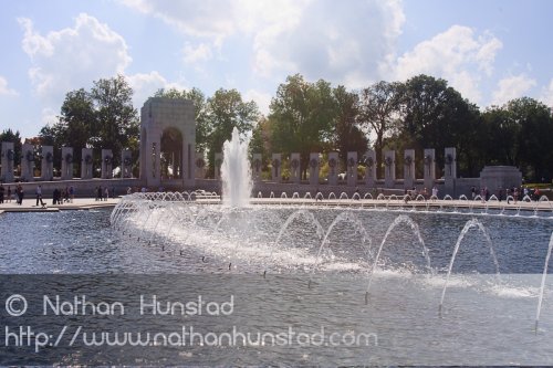 The fountain at the WWII Memorial